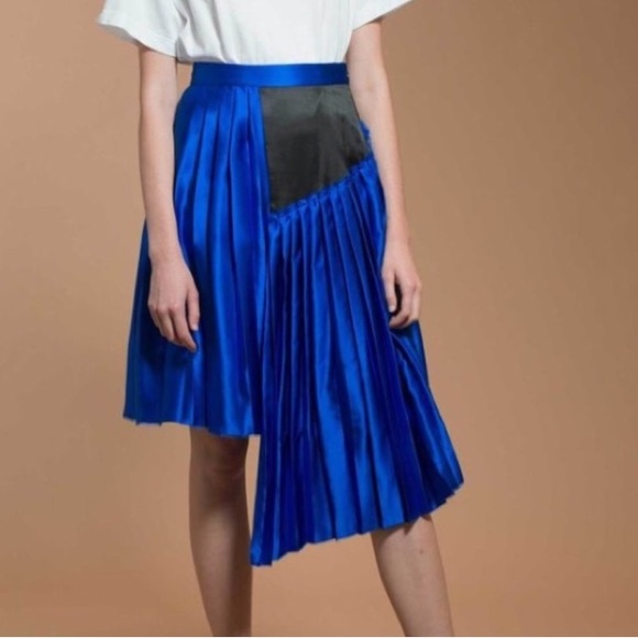 Public School Dresses & Skirts - Public School NWT Silk Raw Edge Pleated Midi Skirt